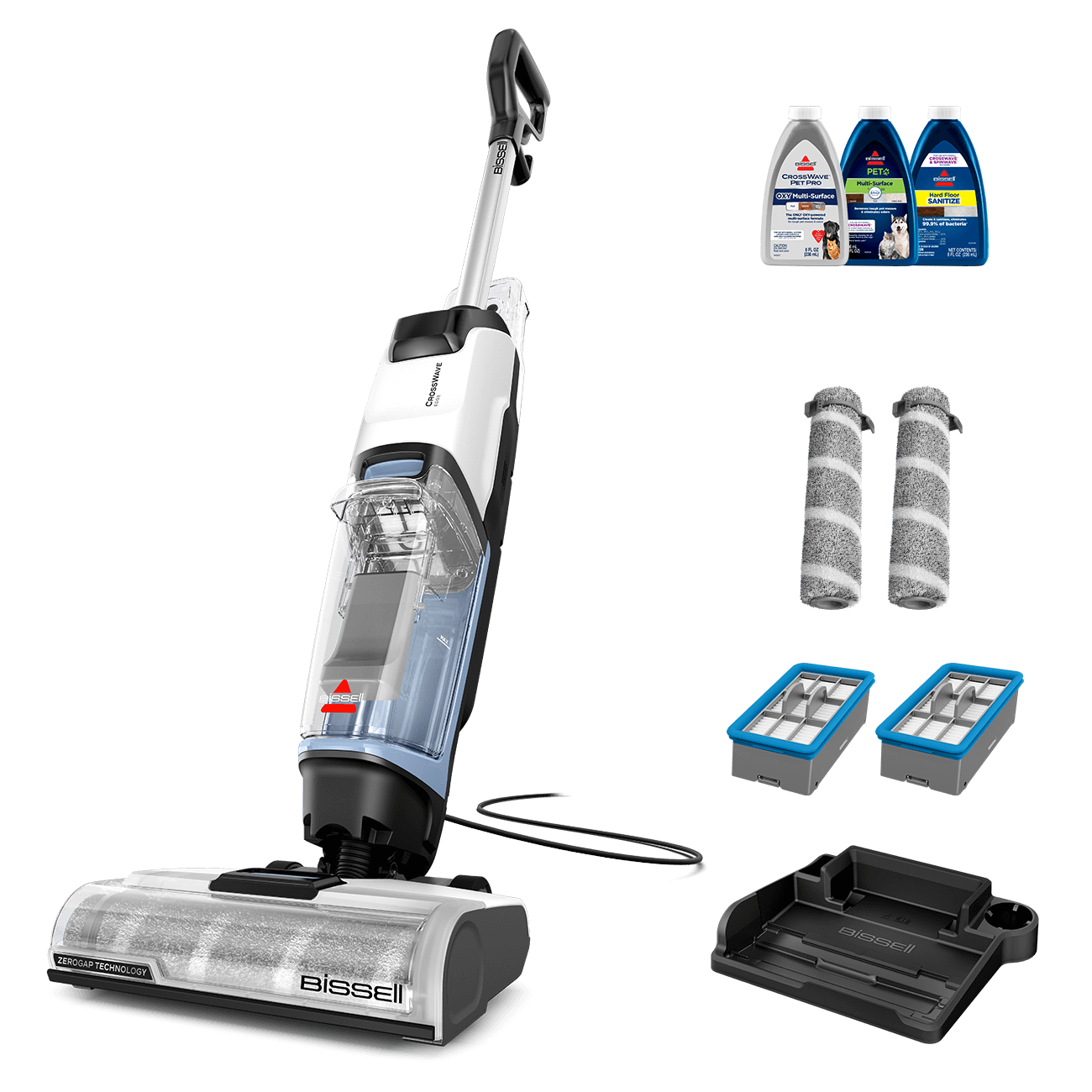 CrossWave Edge All-in-One Multi-Surface Cleaner Exclusive Bundle | Warm White/Lake Blue Accents | 4109